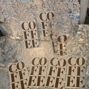 Adhesive COFFEE (set of 6) lettering.